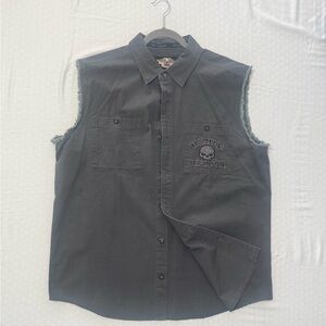 Harley-Davidson XL Dark Gray Casual Button Down Shirt